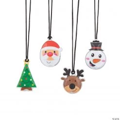 Light-Up Christmas Character Necklaces - 12 Pc.