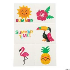 Luau Tropical Temporary Tattoos - 72 Pc.