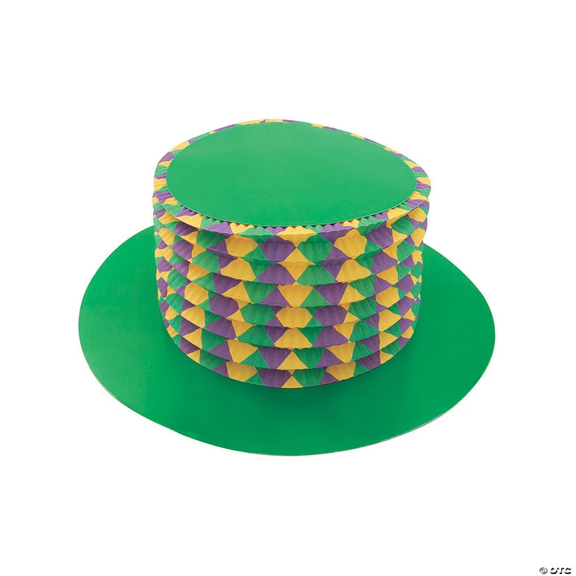 Mardi Gras Accordion Top Hats - 12 Pc. 1 Mardi Gras Accordion Top Hats - 12 Pc.