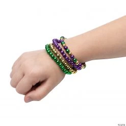 Mardi Gras Beaded Bracelets - 24 Pc. -Apparel & Accessories Sales mardi gras beaded bracelets 24 pc 14097570 a01