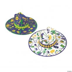Mardi Gras Cardstock Cowboy Hats - 12 Pc.