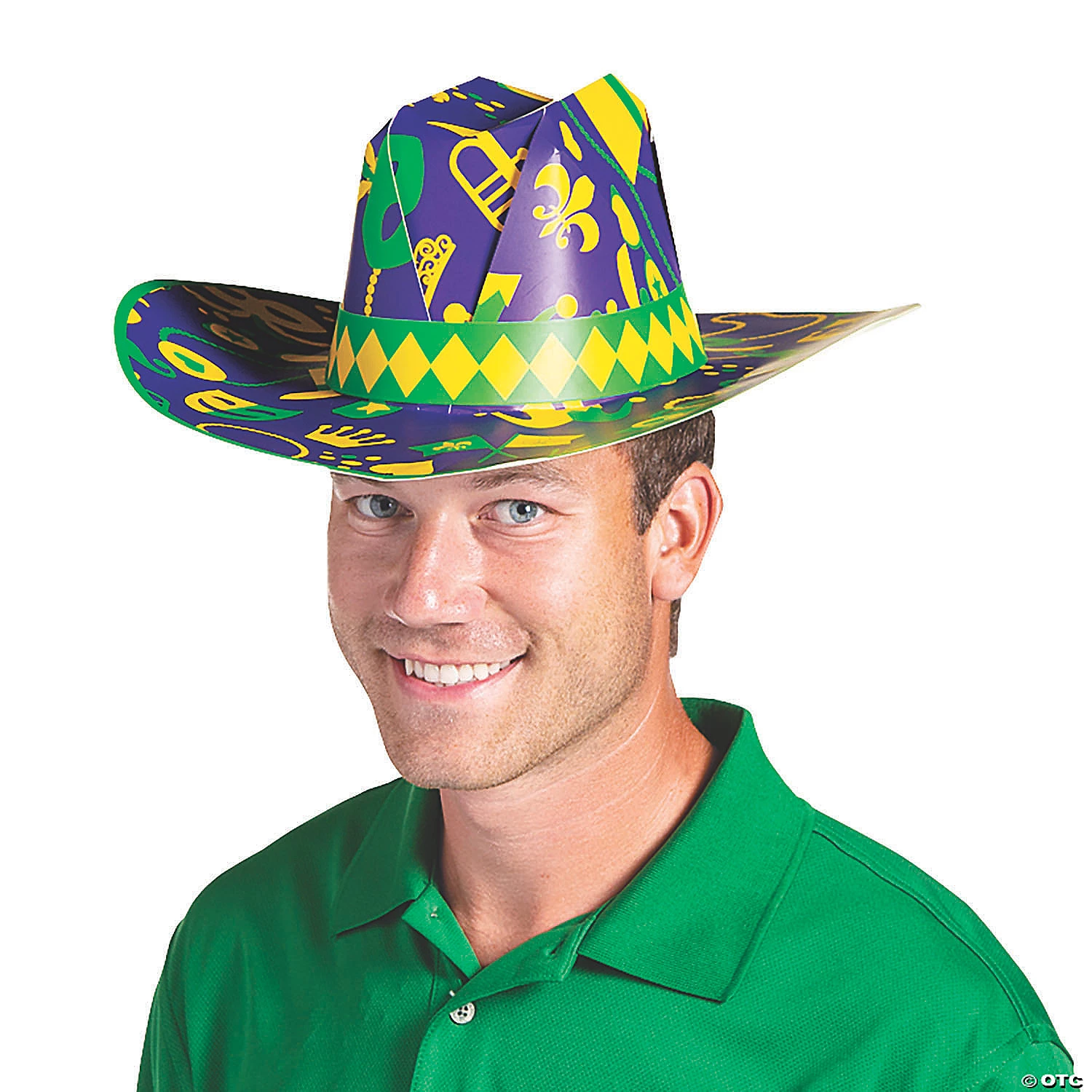 Mardi Gras Cardstock Cowboy Hats - 12 Pc. 2 Mardi Gras Cardstock Cowboy Hats - 12 Pc. - Image 2