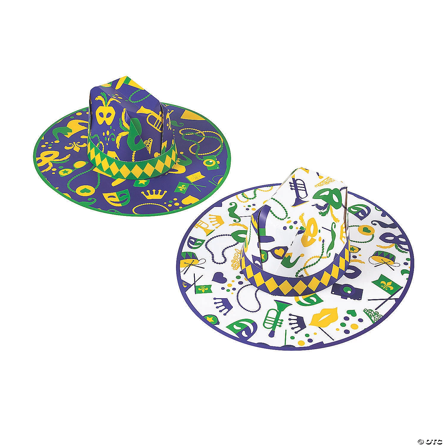Mardi Gras Cardstock Cowboy Hats - 12 Pc. 1 Mardi Gras Cardstock Cowboy Hats - 12 Pc.