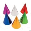 Metallic Cone Hats Assortments - 12 Pc.