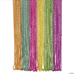 Metallic Neon Bead Necklace Assortment - 48 Pc.
