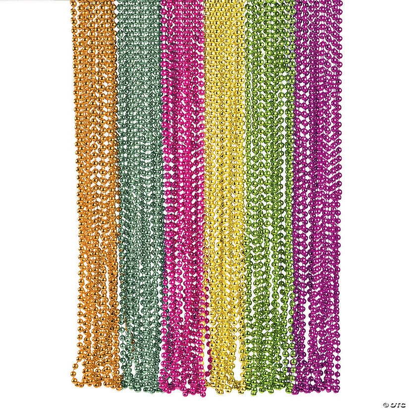 Metallic Neon Bead Necklace Assortment - 48 Pc. 1 Metallic Neon Bead Necklace Assortment - 48 Pc.