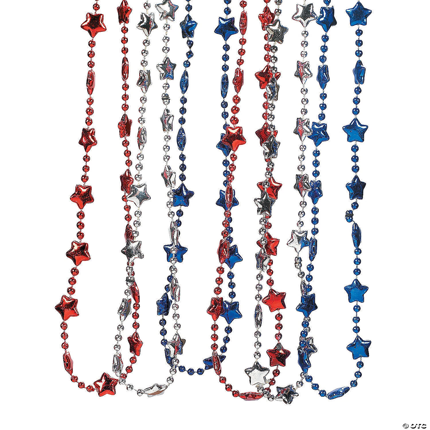 Metallic Patriotic Star Necklaces - 3 Pc. 1 Metallic Patriotic Star Necklaces - 3 Pc.