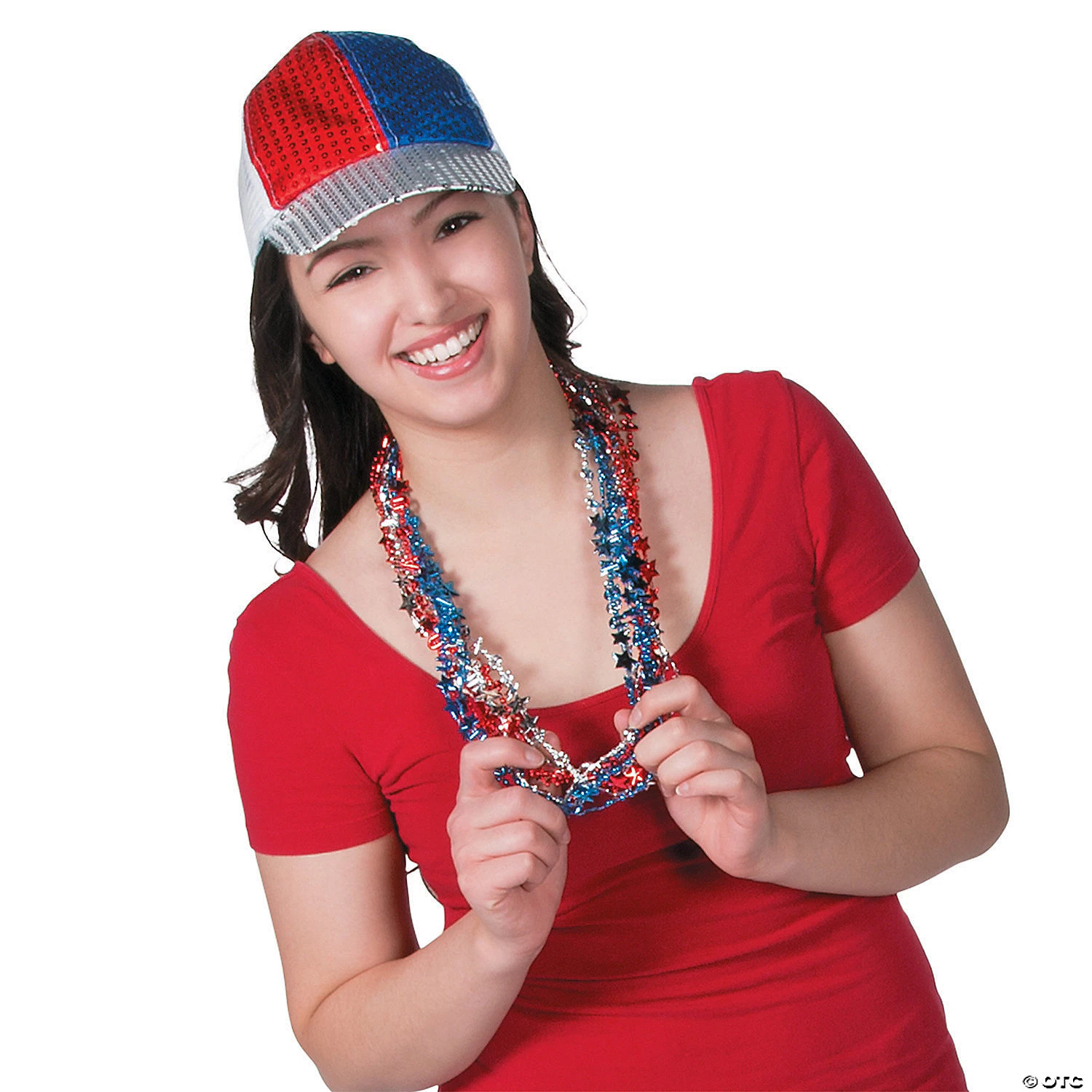 Metallic Patriotic USA Bead Necklaces - 48 Pc. 3 Metallic Patriotic USA Bead Necklaces - 48 Pc. - Image 3