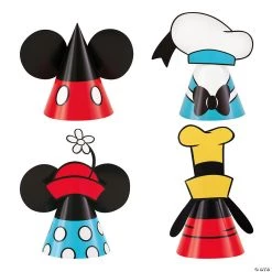 Mickey Mouse Cone Party Hats - 8 Pc.