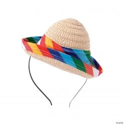 Mini Fiesta Sombrero Headbands - 12 Pc.