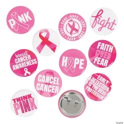 Mini Pink Ribbon Button Assortment - 200 Pc.