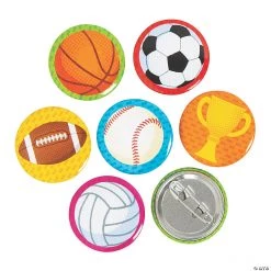 Mini Sports Icons Buttons - 48 Pc.