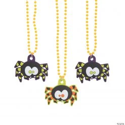 Molded Spider Beaded Necklaces