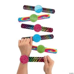 Multicolor Slap Bracelets with Maze Puzzle - 12 Pc.