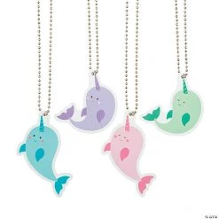 Narwhal Dog Tag Necklaces - 12 Pc.