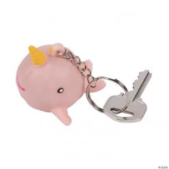 Narwhal Water Spout Squeeze Keychains - 12 Pc.