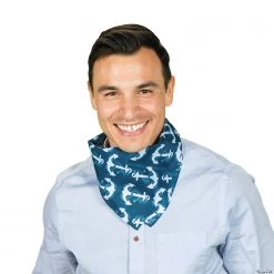Navy Anchor Bandanas - 12 Pc. -Apparel & Accessories Sales navy anchor bandanas 12 pc 13590272 a02