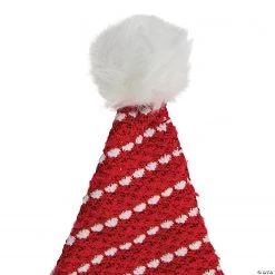Northlight 17" Red and White Striped Santa Hat With Pom Pom -Apparel & Accessories Sales northlight 17 red and white striped santa hat with pom pom14124003 a02