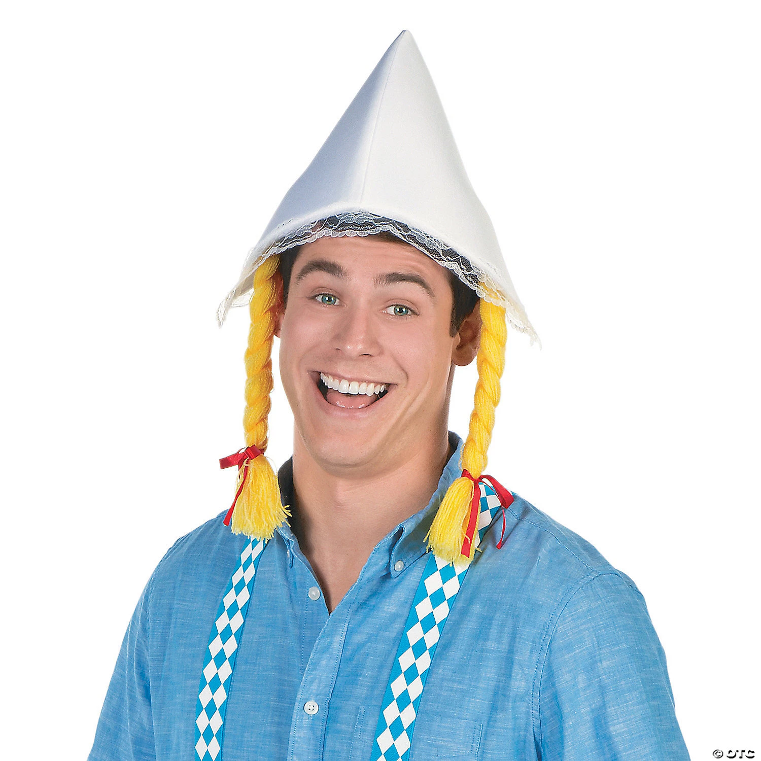 Oktoberfest White Hat with Braids 2 Oktoberfest White Hat with Braids - Image 2