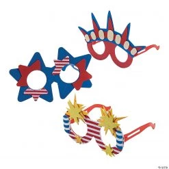 Patriotic Foam Glasses - 12 Pc.