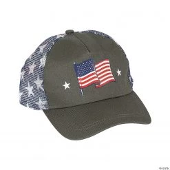 Patriotic Mesh Back Print Tucker Hats - 12 Pc.