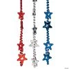 Patriotic Metallic Chunky Star Bead Necklaces - 24 Pc.