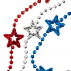 Patriotic Metallic Chunky Star Bead Necklaces - 24 Pc. -Apparel & Accessories Sales patriotic metallic chunky star bead necklaces 24 pc 14106005 a01