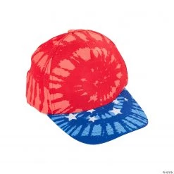 Patriotic Tie-Dye Baseball Caps - 12 Pc.