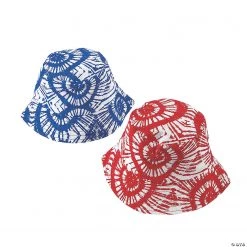 Patriotic Tie-Dyed Bucket Hats - 12 Pc.