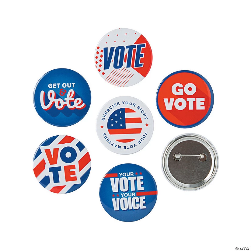 Patriotic Vote Buttons - 24 Pc. 1 Patriotic Vote Buttons - 24 Pc.