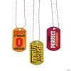 Perfect Attendance Dog Tag Necklaces - 12 Pc.