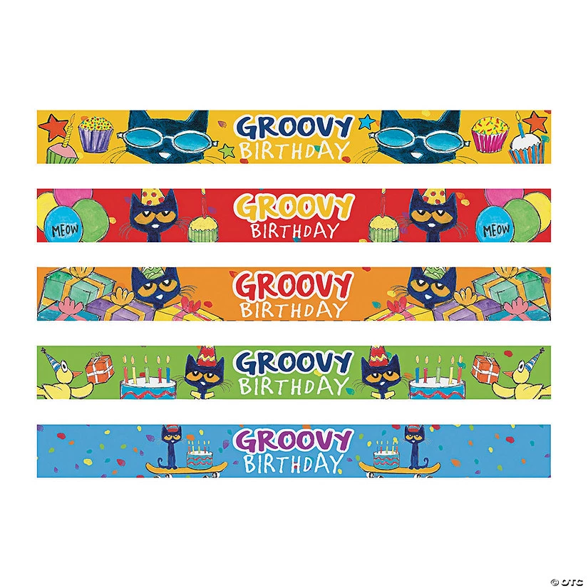 Pete the Cat™ Birthday Slap Bracelets - 10 Pc. 1 Pete the Cat™ Birthday Slap Bracelets - 10 Pc.