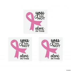 Pink Ribbon Glitter Temporary Tattoos - 72 Pc.