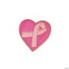 Pink Ribbon Heart Pins - 12 Pc.