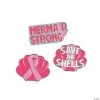 Pink Ribbon Mermaid Enamel Pins - 12 Pc.