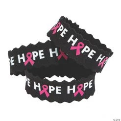 Pink Ribbon Neoprene Bracelets - 6 Pc.