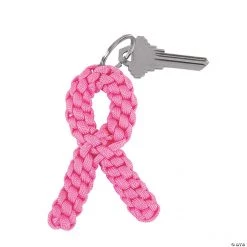 Pink Ribbon Paracord Keychains - 12 Pc.