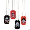 Pirate & Crossbones Dog Tag Necklaces - 12 Pc.