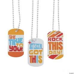 Positive Sayings Dog Tag Necklaces