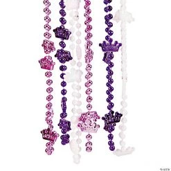 Princess Crown Bead Necklaces - 12 Pc.