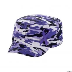 Purple Awareness Ribbon Camouflage Hats - 12 Pc.