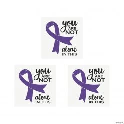 Purple Awareness Ribbon Glitter Temporary Tattoos - 72 Pc.