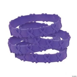 Awareness Ribbon Pop-Out Rubber Bracelets - 24 Pc.