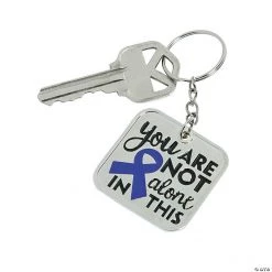 Purple Awareness Ribbon You Are Not Alone In This Keychains - 12 Pc.