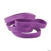 Awareness Ribbon Sayings Rubber Bracelets - 24 Pc.