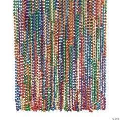 Rainbow Mardi Gras Bead Necklaces - 48 Pc.