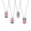 Red Ribbon Week Dog Tag Necklaces - 12 Pc.