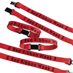 Red Ribbon Week Friendship Bracelets - 12 Pc.