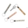 Religious Faux Leather Keychains - 12 Pc.