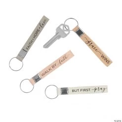 Religious Faux Leather Keychains - 12 Pc.